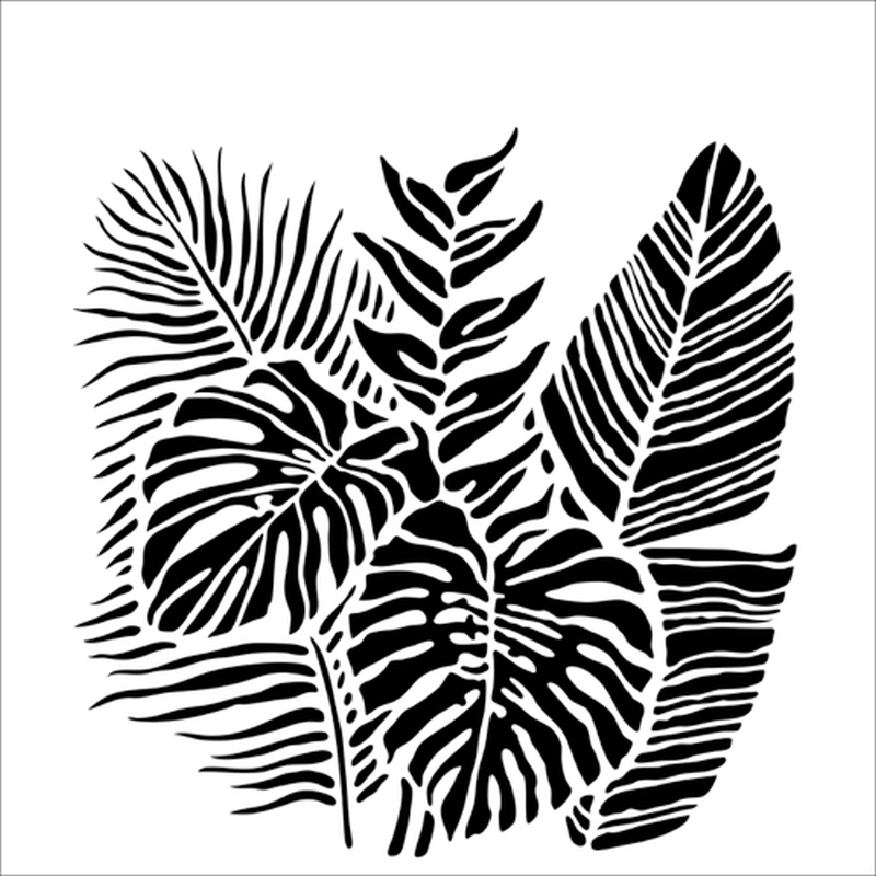 6x6 Stencil Tropical Fronds