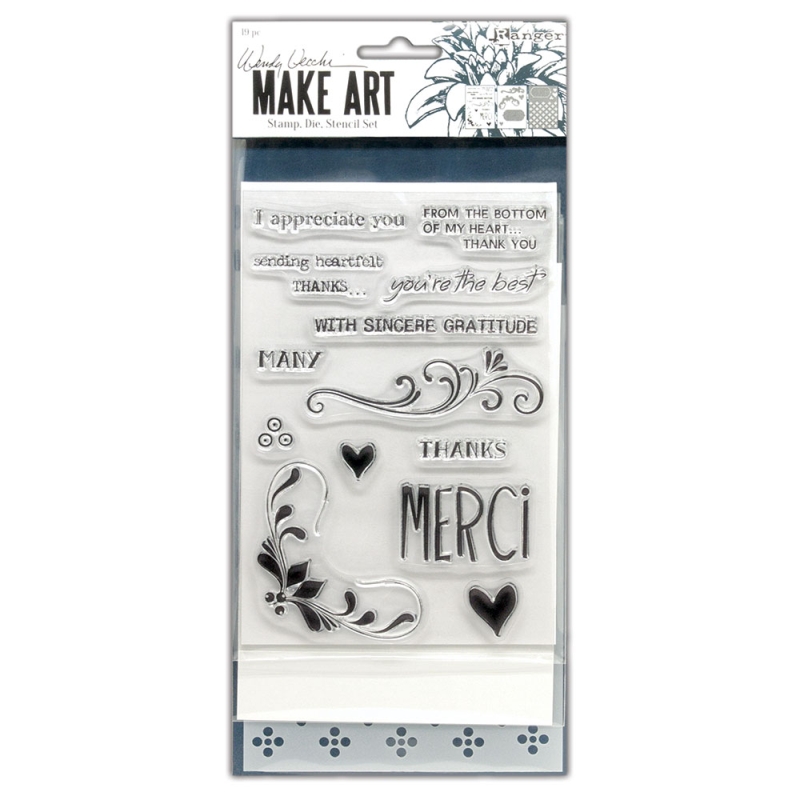 Stamp Die Stencil Set Merci and More