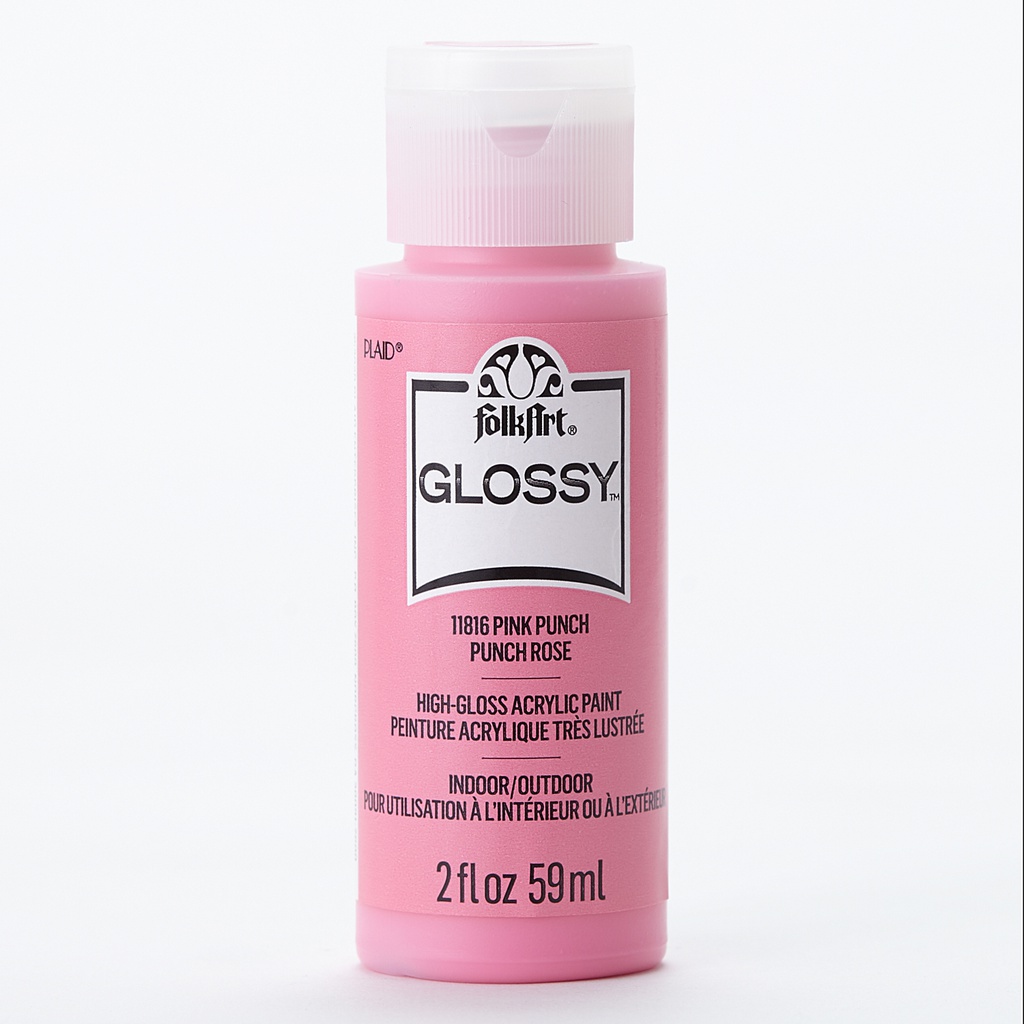 Pink Punch Folkart Glossy Acrylic Paints - 2 Oz.