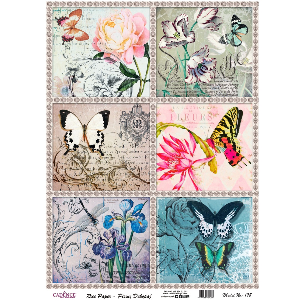 Rice Decoupage Paper - Flutterby Delight