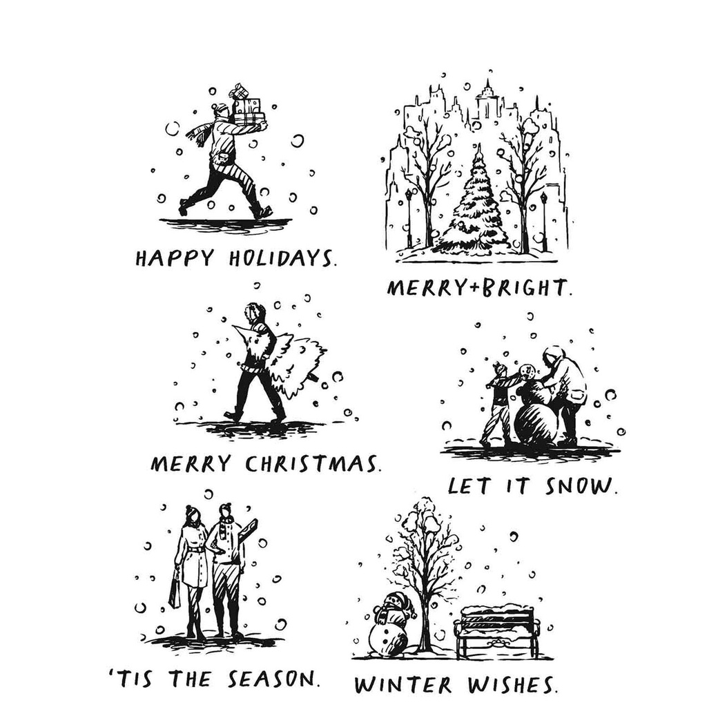 Tim Holtz Cling Stamps - Holiday Sketchbook