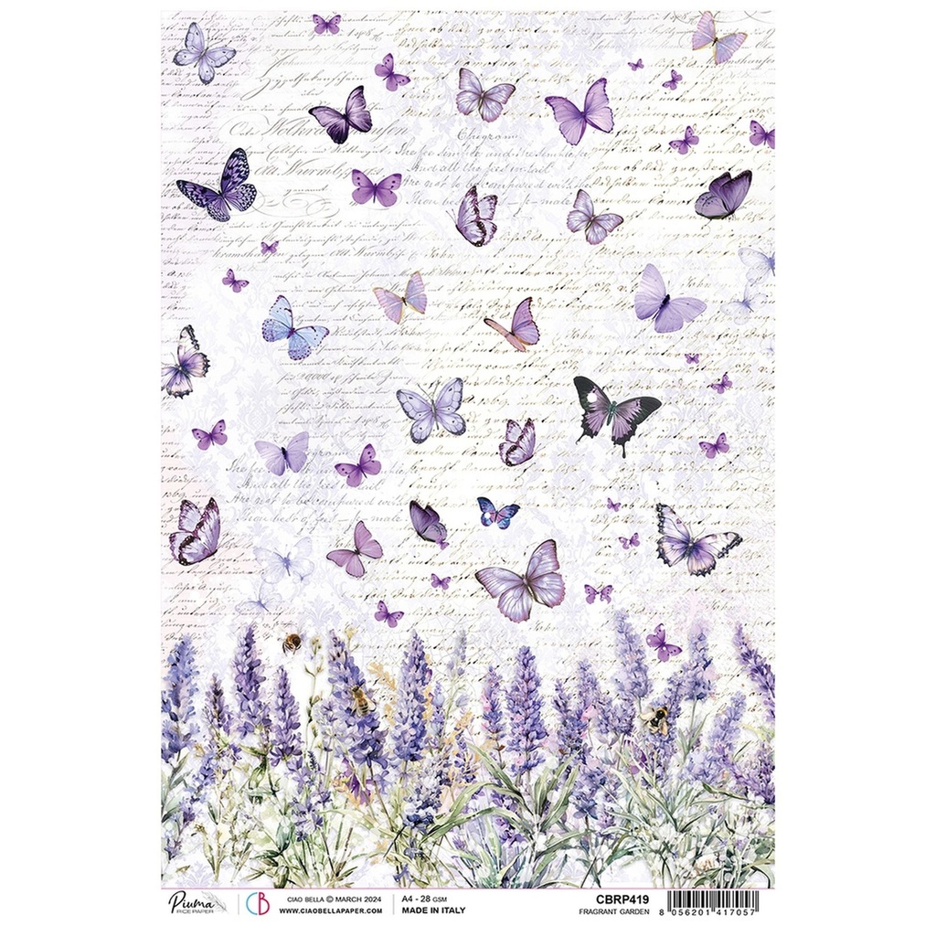 Fragrant Garden  - Ciao Bella Piuma Rice Paper A4 - Single Sheet