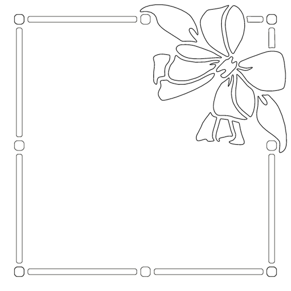 Bow Frame 6" Square Majemask Stencil